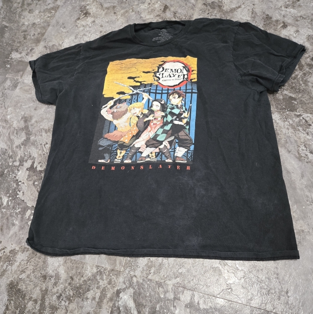 Mens Demon Slayer Black T-Shirt Size XL